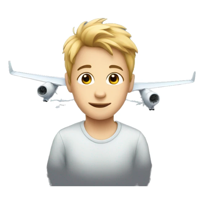 boy and plane sticker