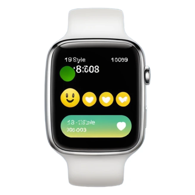 fitness smartwatch showing steps, clean and technological look, iOS 18 style sticker