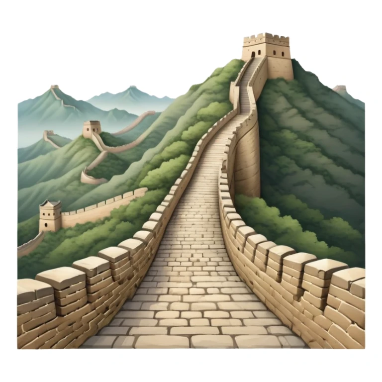 Great Wall of China with subdued earthy tones, not vibrant sticker