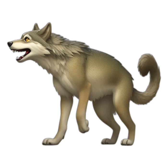 Loups déguisé en lezard qui dance sticker