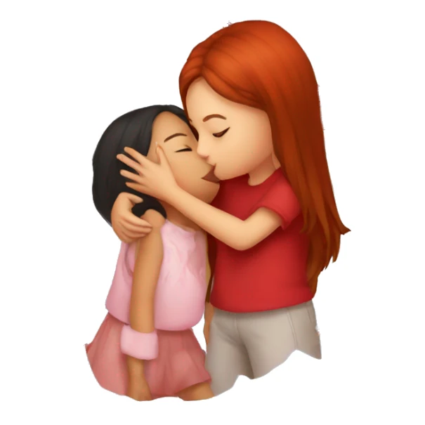Girl kissing Cardinal  sticker