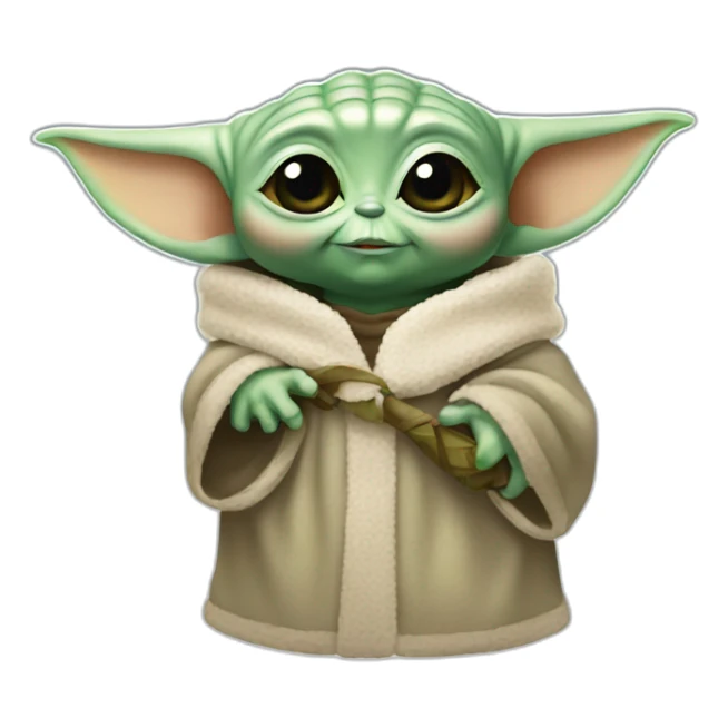 Baby Yoda with glaces sticker
