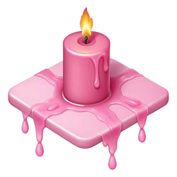 A drawing of a flaming pink candle that could be used on a romantic dinner table. The camera should be isometric at a right angle. sticker