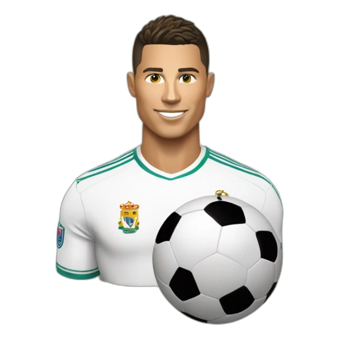 Ronaldo avec un ballon de foot sticker