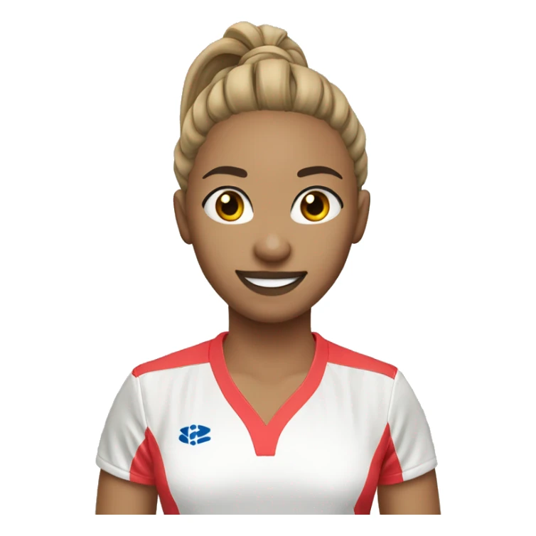 badminton player femle ponytail light skin wavy hair sticker