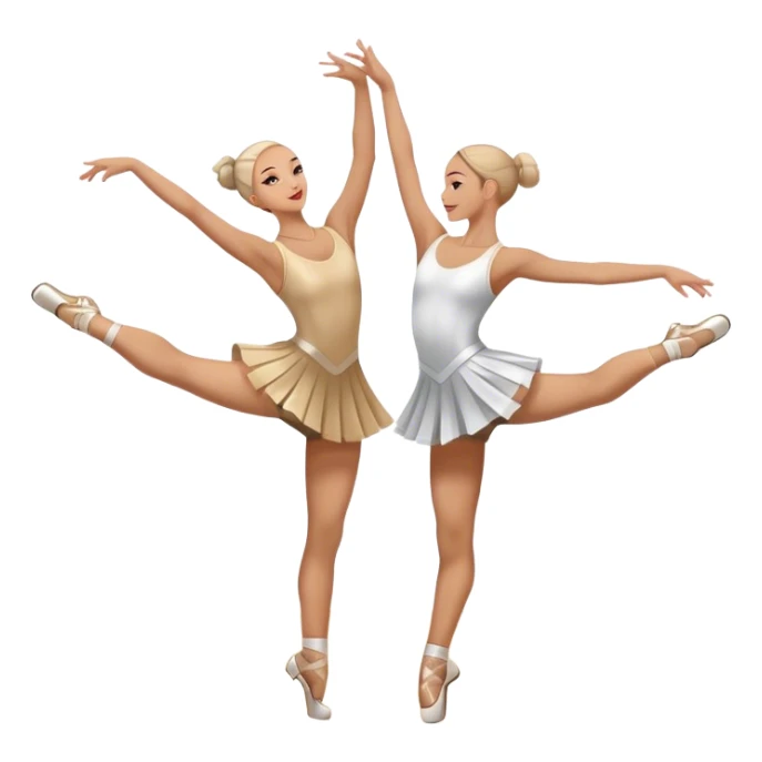 Icon for Sports Dance: a couple in competitive dance attire performing a synchronized dance, with dance shoes, a rhythmic floor, and a competition backdrop. The icon should capture athleticism, technique, and precision in sports dance. Transparent background. sticker