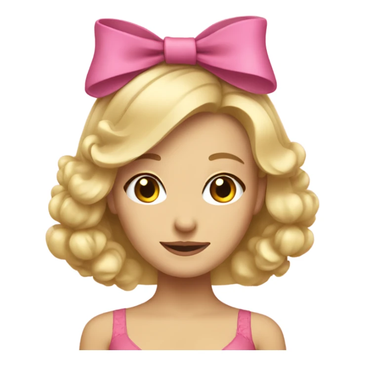 Blonde lady with bow in hair looking cute  sticker