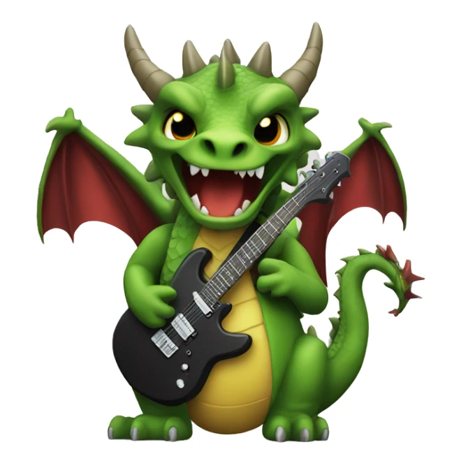 a dragon as a metal music fan sticker