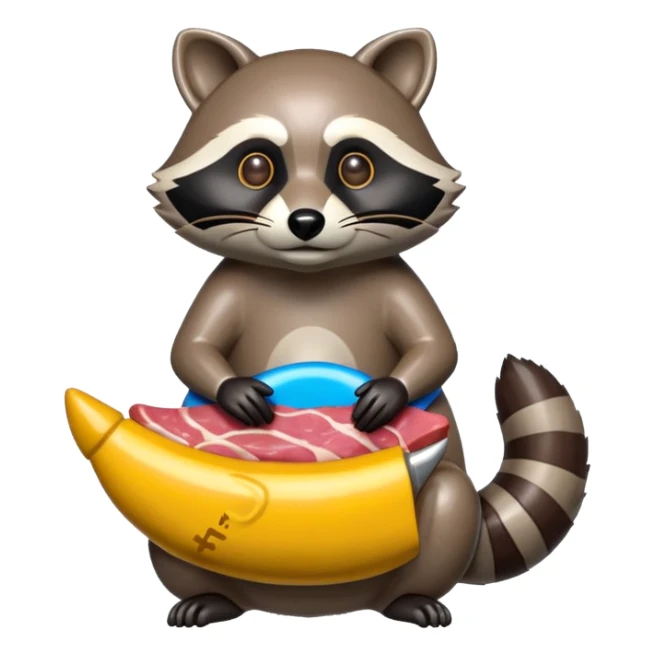  SPAM meat jeff koons style raccoon sculpture  sticker