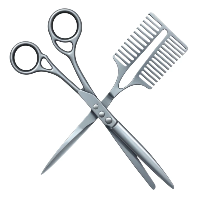 barber shop, scissors, comb, only scissor and comb sticker
