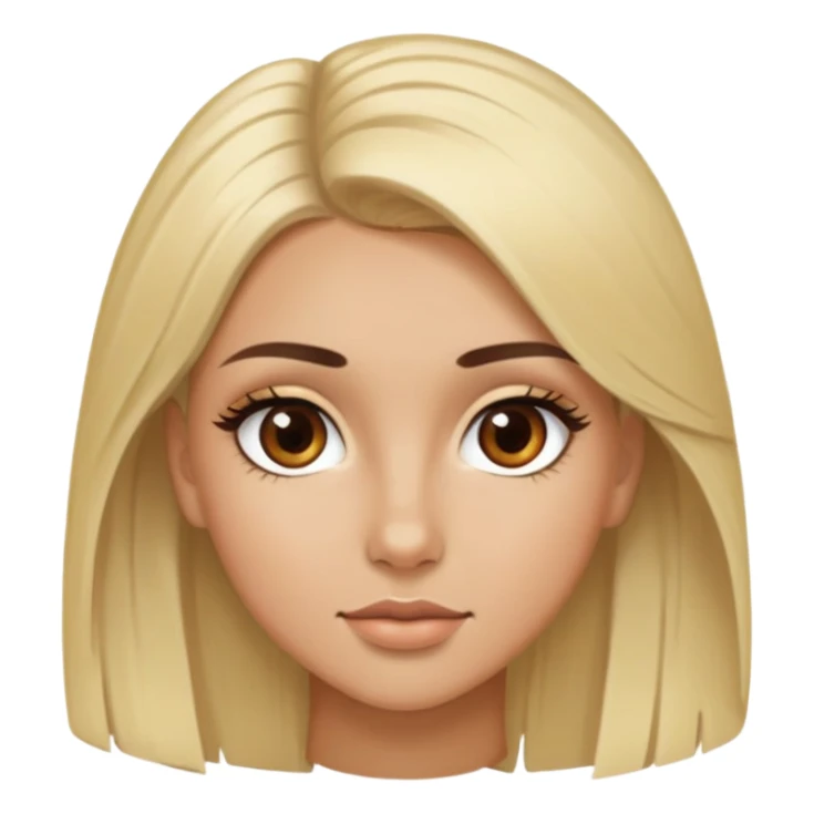 Soft Blonde ,  tan skin, brown eyes, brown eyebrows, beautiful eyelashes sticker