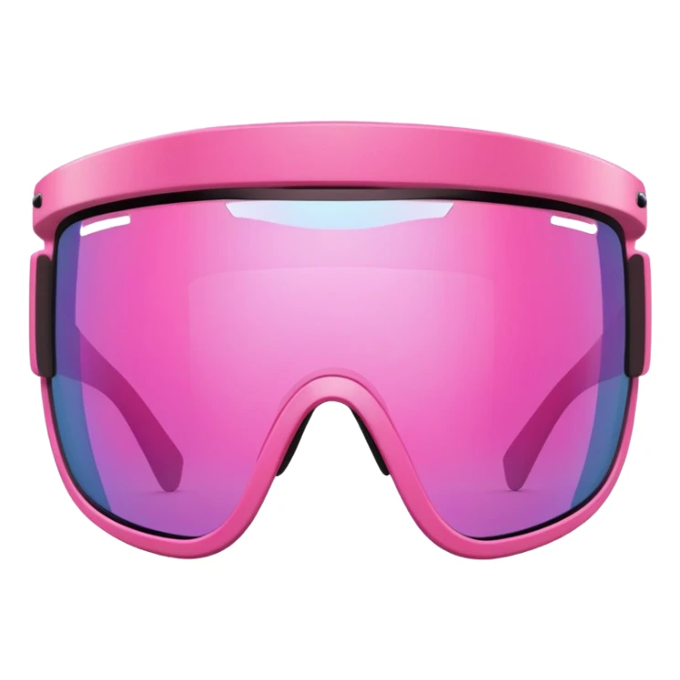 sporty pink shield visor sunglasses with chunky oversized frame, athletic design, sturdy thick appearance, one-piece lens sticker