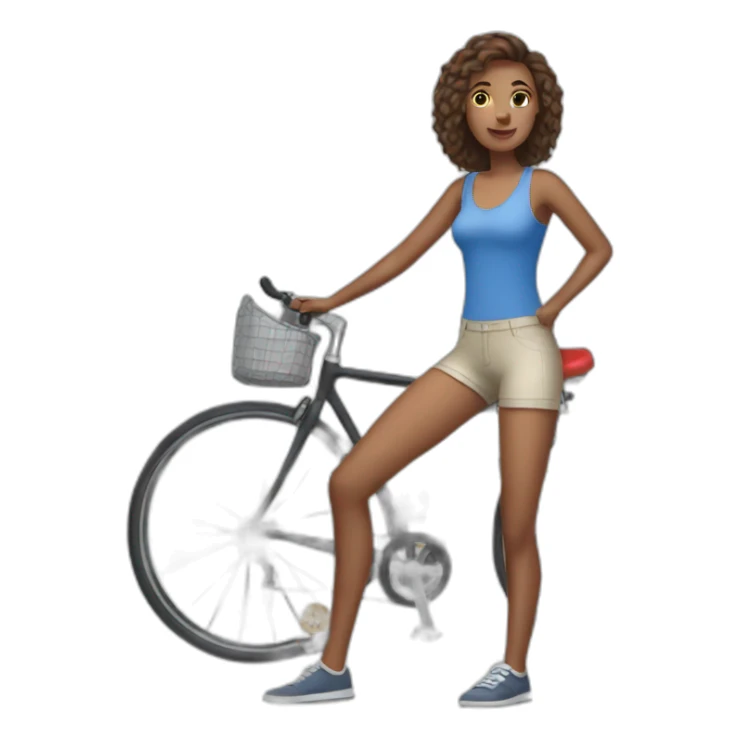 woman wearing shorts on bicycle sticker
