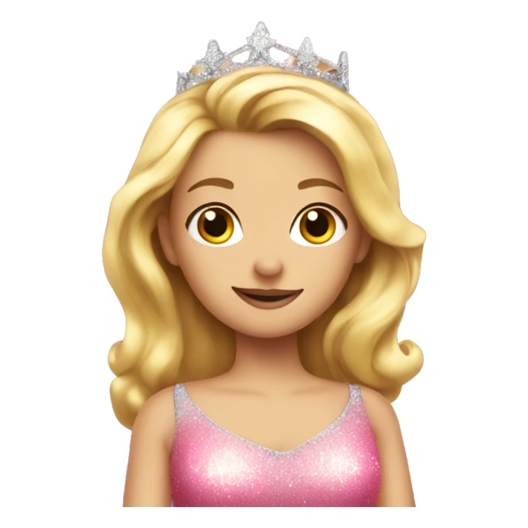 Blonde princess in pink sparkle dress  sticker