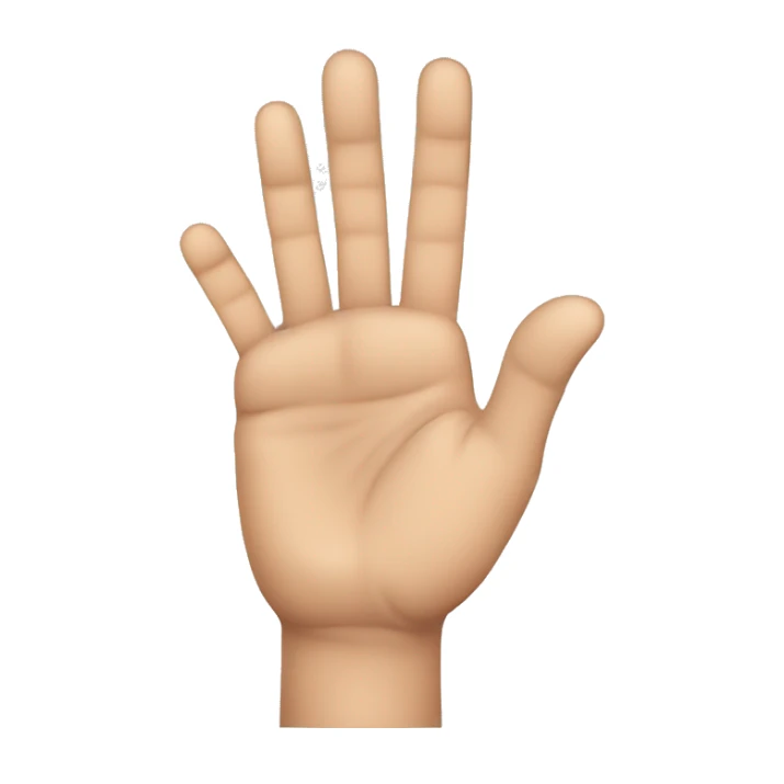 make a left hand. make the hand have five fingers. the only fingers that are extended are the pointer finger and the thumb the pinky, ring and middle fingers are tucked behind the hand.  sticker