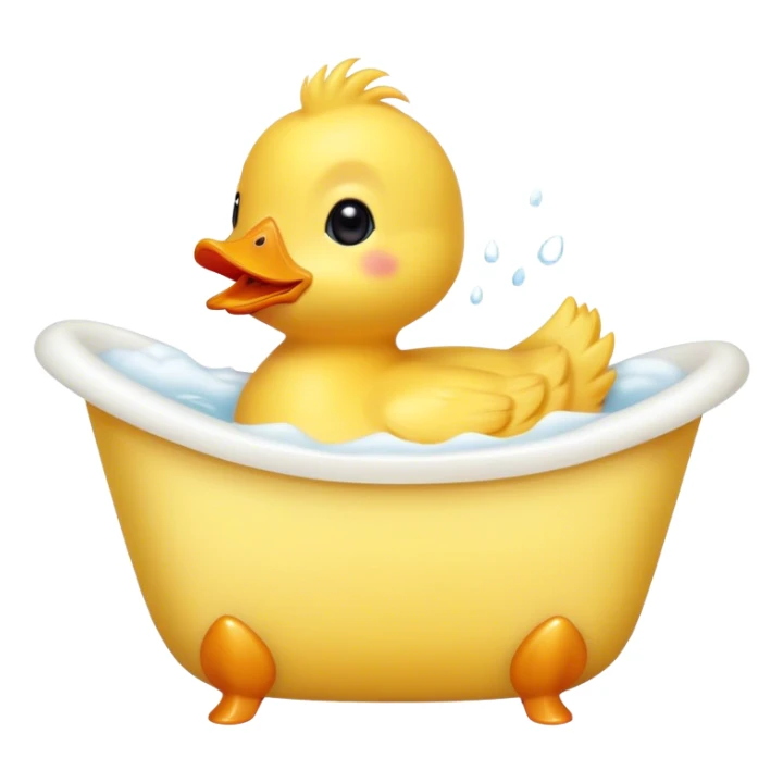 a cute little ducky in a bathtub sticker