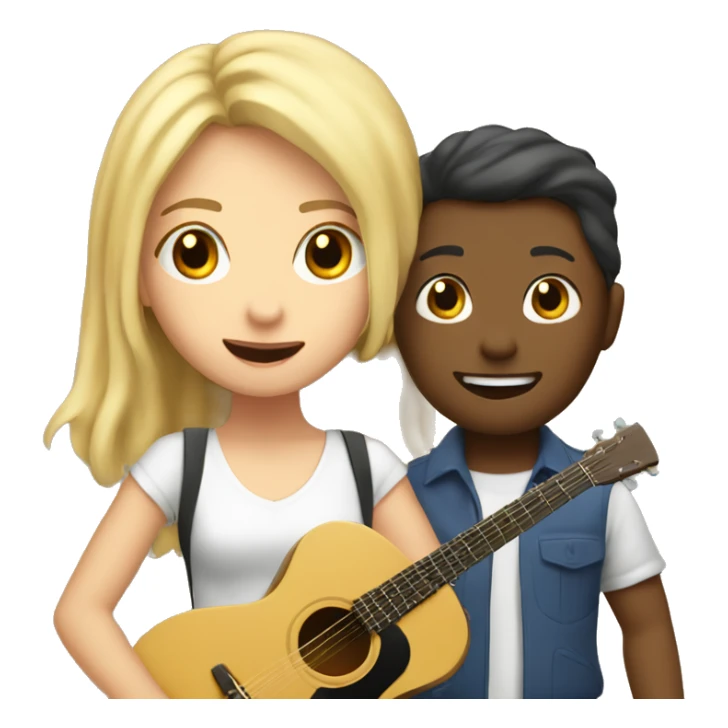a blonde girl maned miya is singing with her music teacher  sticker