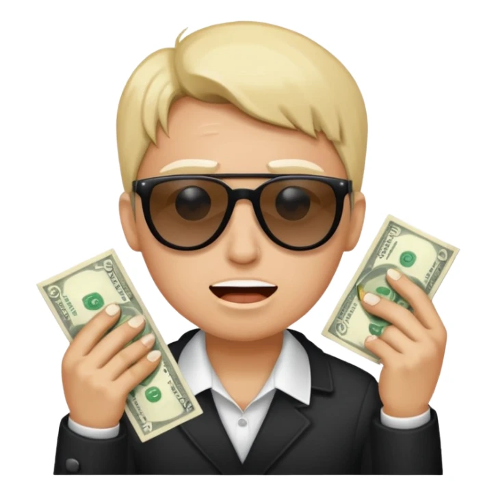 Crying + Sunglasses + Dollar Money sticker