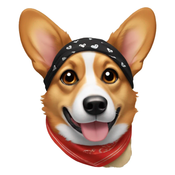 Black and tan corgi with bandana sticker