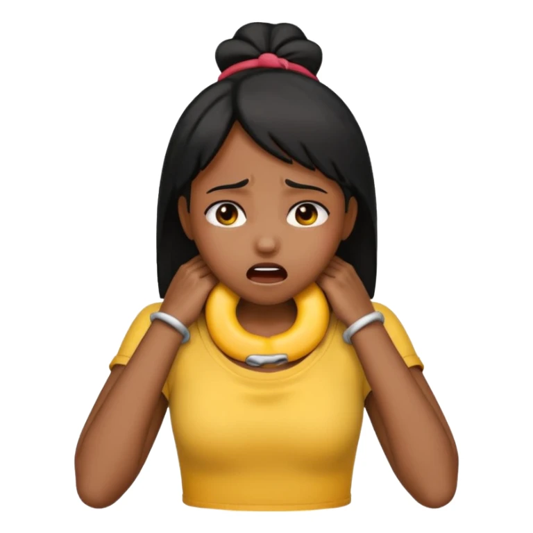 emoji chocking it’s self out with hands around neck black girl sticker