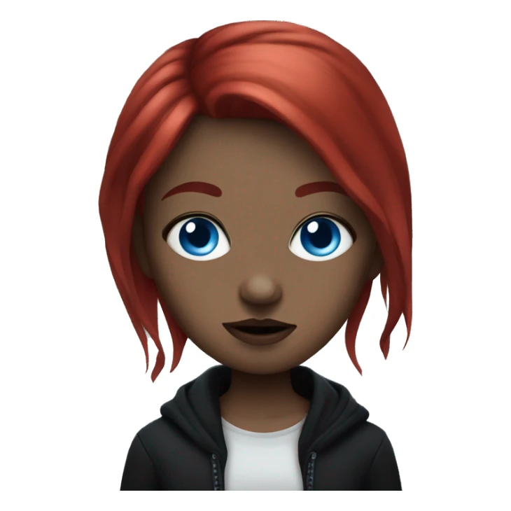 Goth girl with red hair and blue eyes sticker