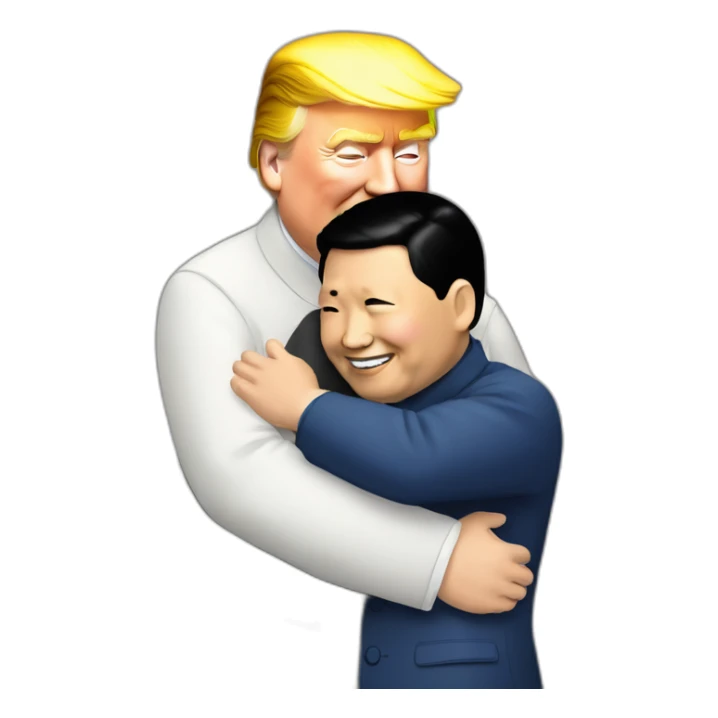 xijinping hugs trump sticker