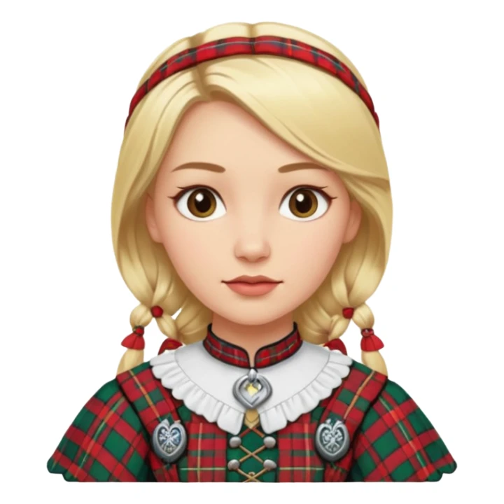 blonde woman wearing scottish traditional clothes sticker