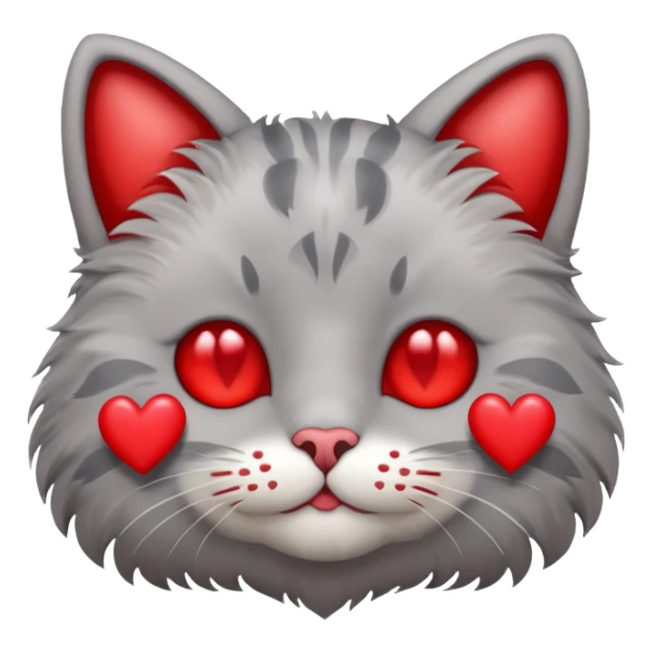 A cat with 3 hearts, so a combi of the cat face and 🥰 sticker