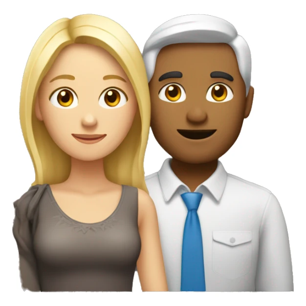 un homme brun et une femme blonde se font un câlin  sticker