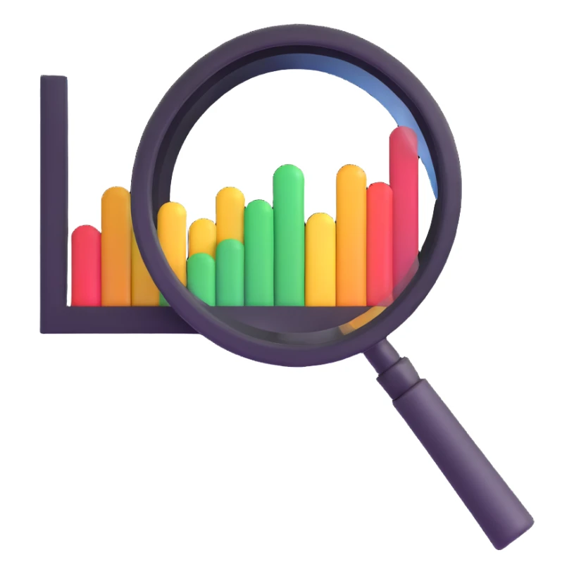 magnifying glass and graph sticker
