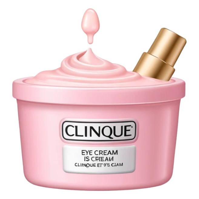 Light pink small Clinique tub with eye cream sticker