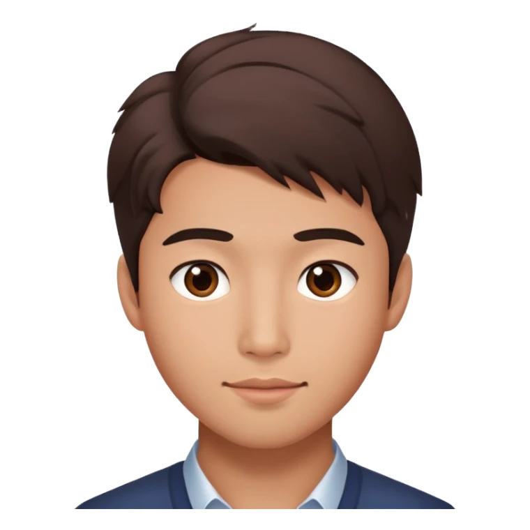 handsome brown man with nice hair and rosy cheeks and asian sticker