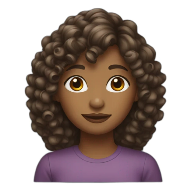 Brown girl that have bangs and has curly hair sticker