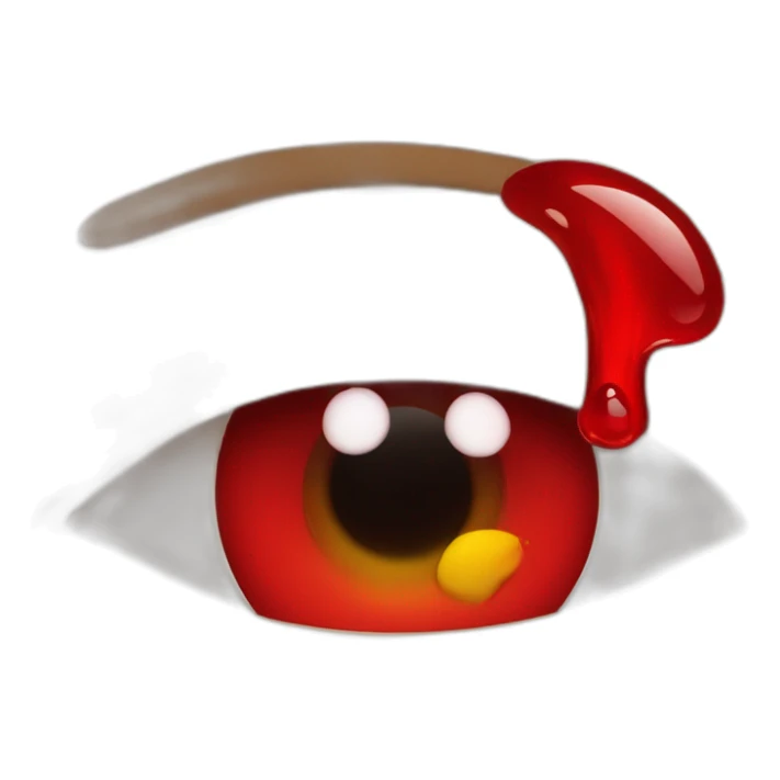red liquid coming from one eye of a man sticker