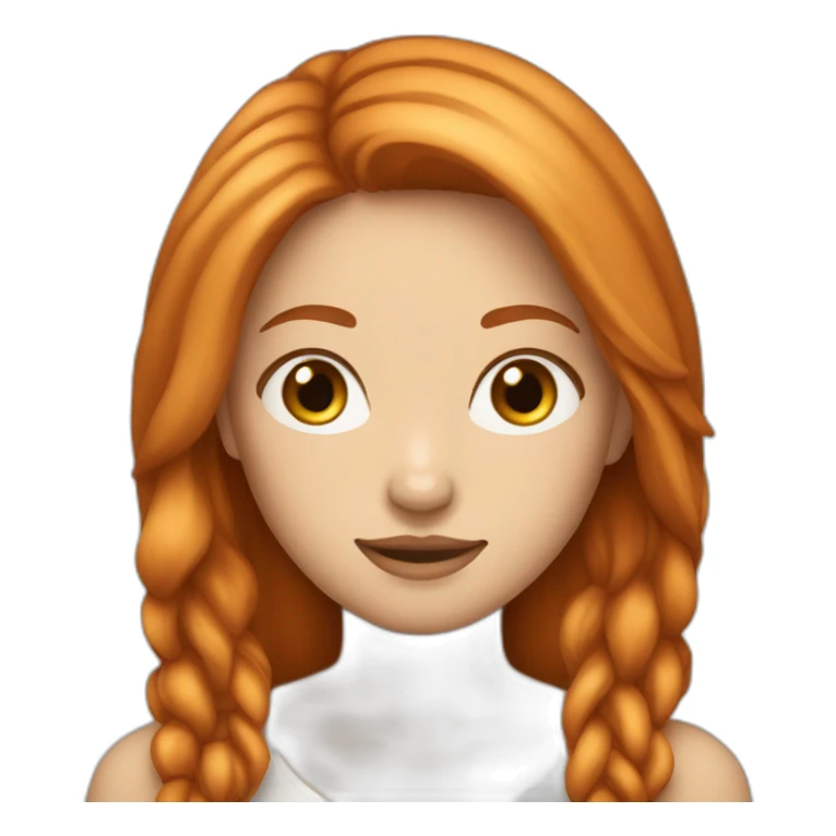 pretty-woman-with-long straigh ginger hair and asian eyes sticker