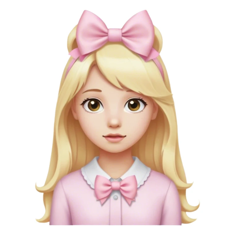 Blonde with light pink hairbow sticker