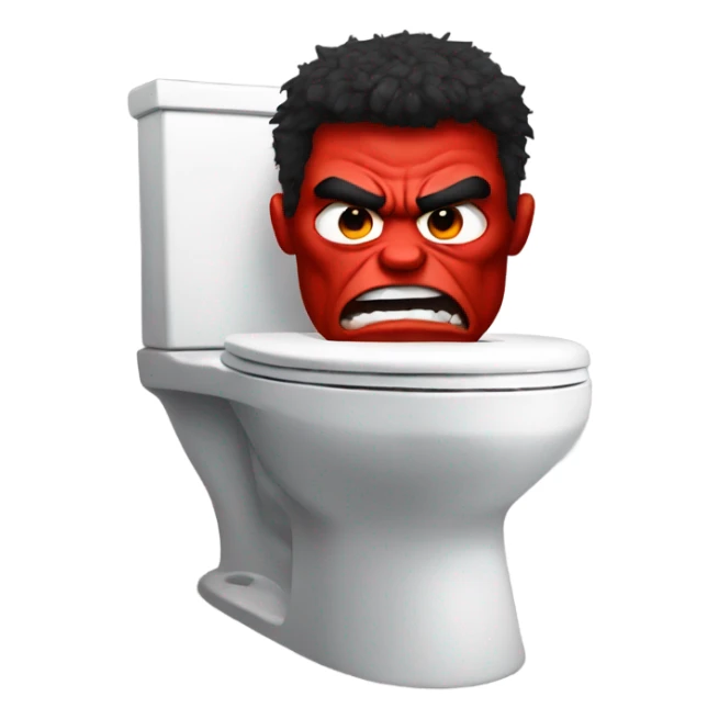 Red Hulk big head in a toilet sticker
