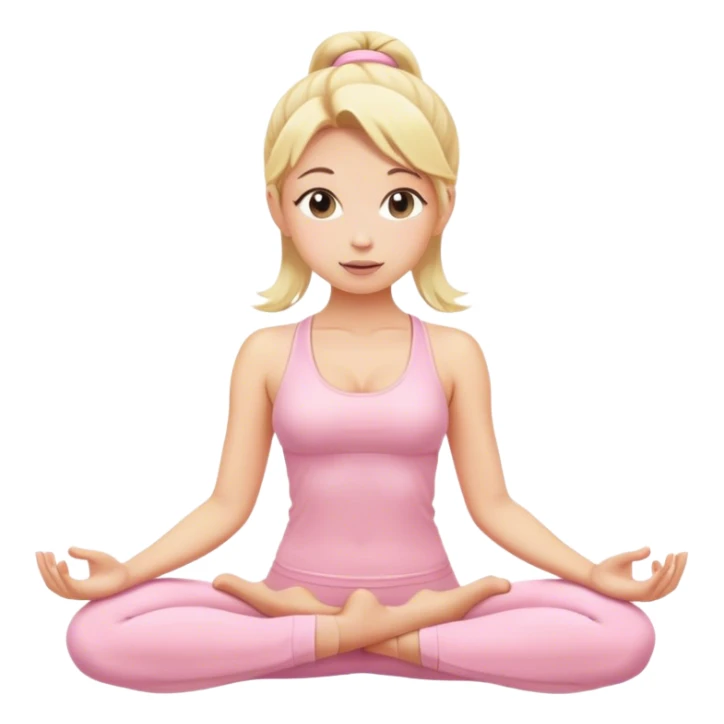 blonde yoga girl light pink clothes n sticker