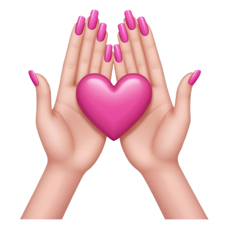 hands with long pink nails doing a hand heart like this 🫶🏼 sticker