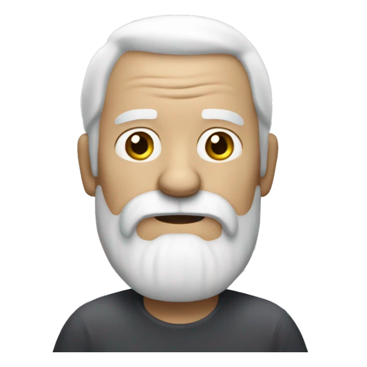 Old man, white hair, a long white beard, and a calm expression. Add a crown on his head. sticker