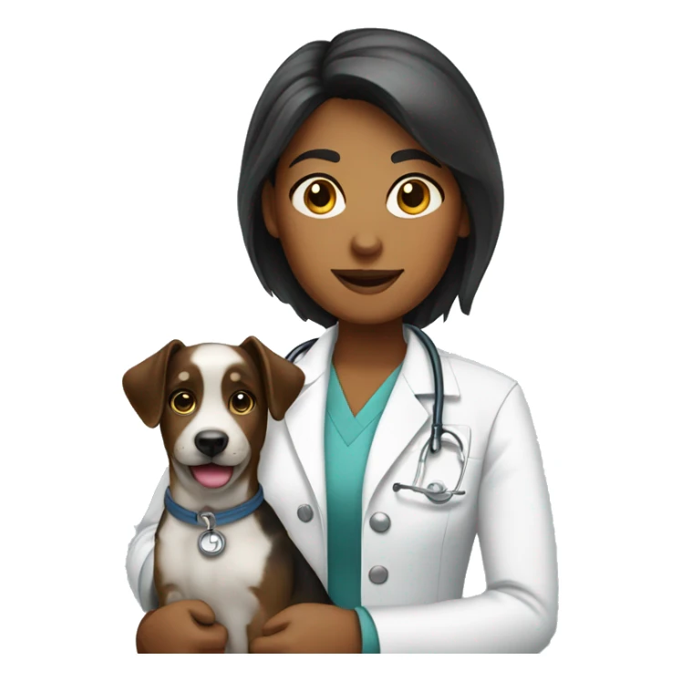 Veterinarian girl wth dog sticker