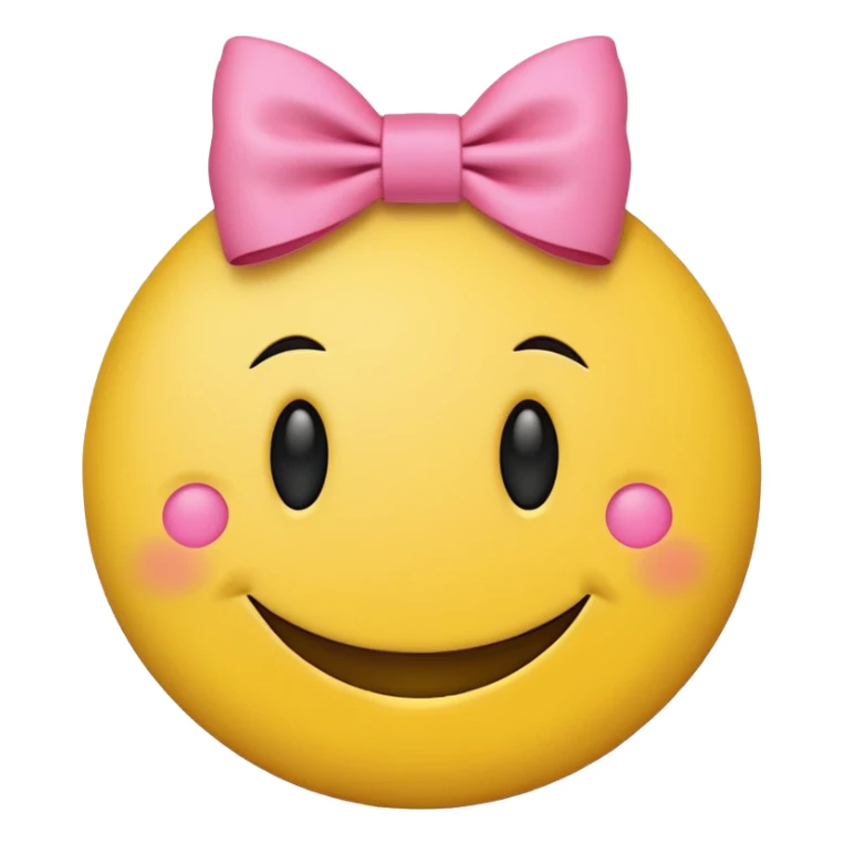 A smiley face with a little pink bow sticker