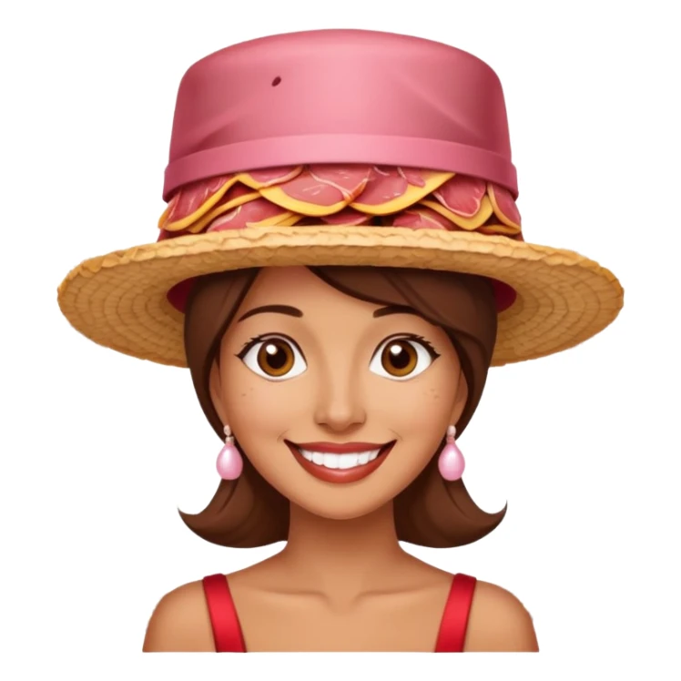 paris woman in fancy hat made of SPAM MEAT sticker