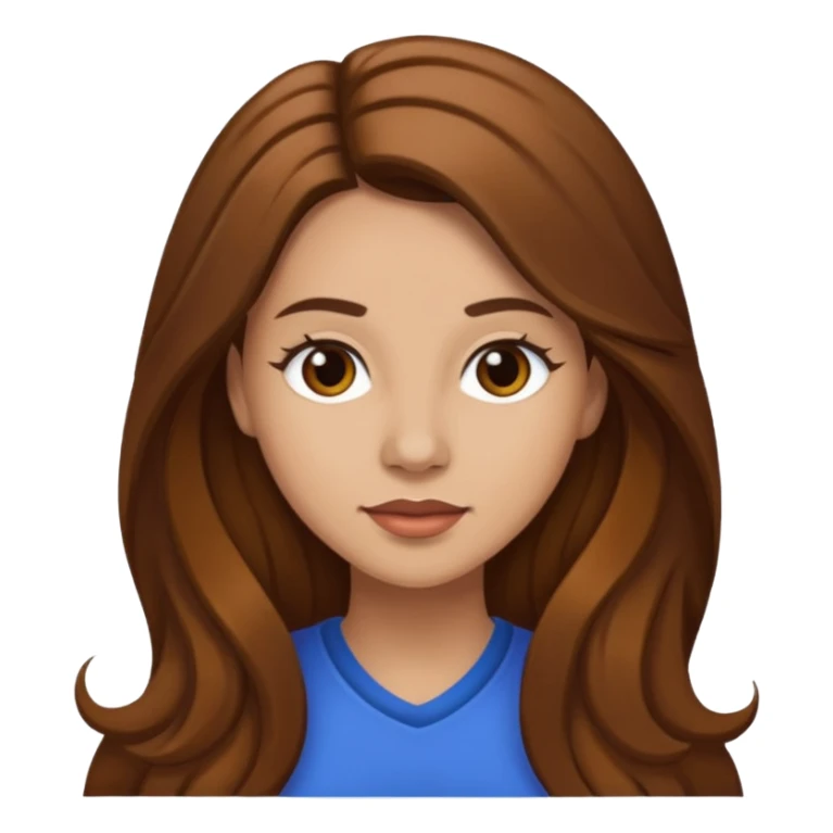 Aundrea Fimbres with long brown hair, light skin sticker