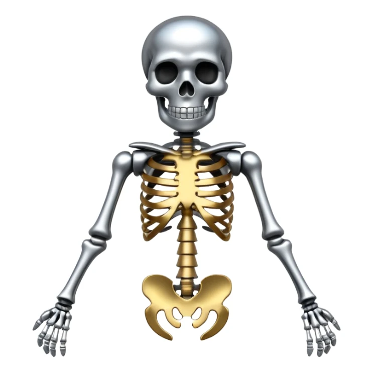 Skeleton made out of chrome sticker