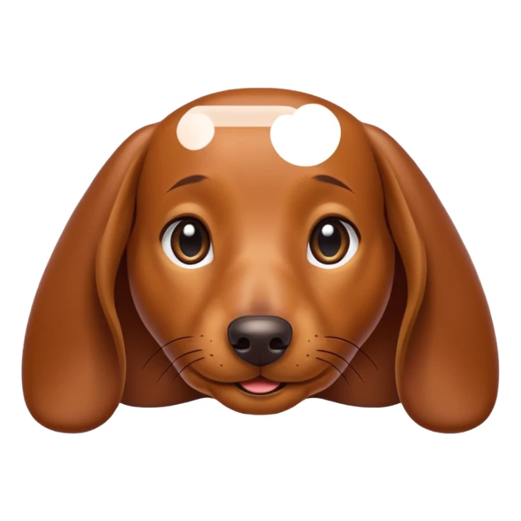 sympathetic dachshund dog classic emoji style sticker