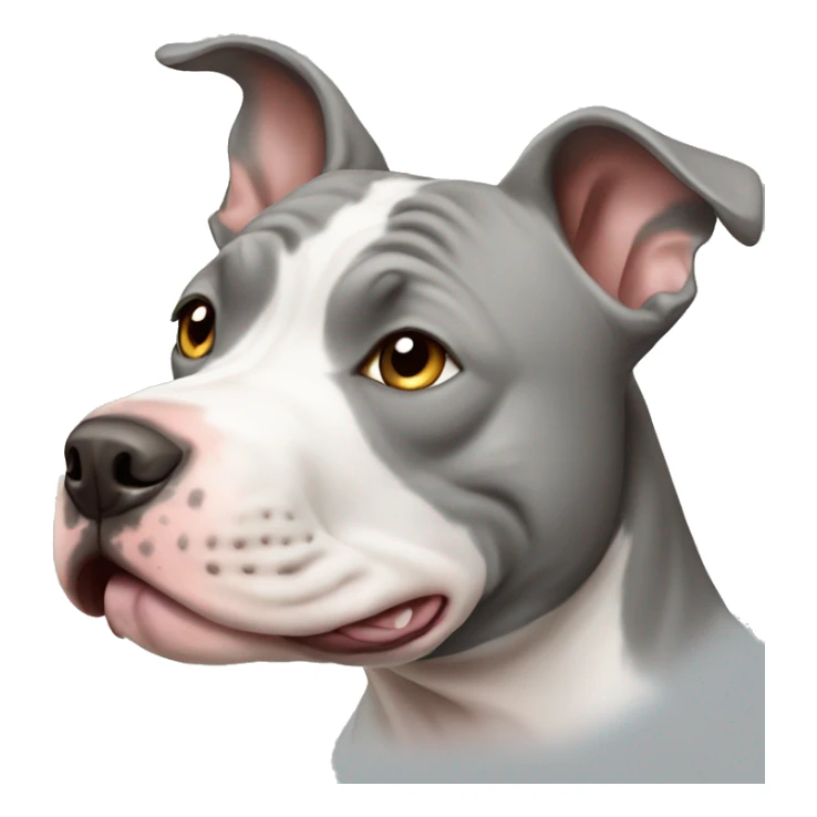 Grey and white Pitbull dog sticker