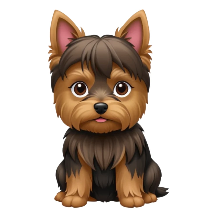 Yorkshire terrier na privada sentado fazer poop  sticker