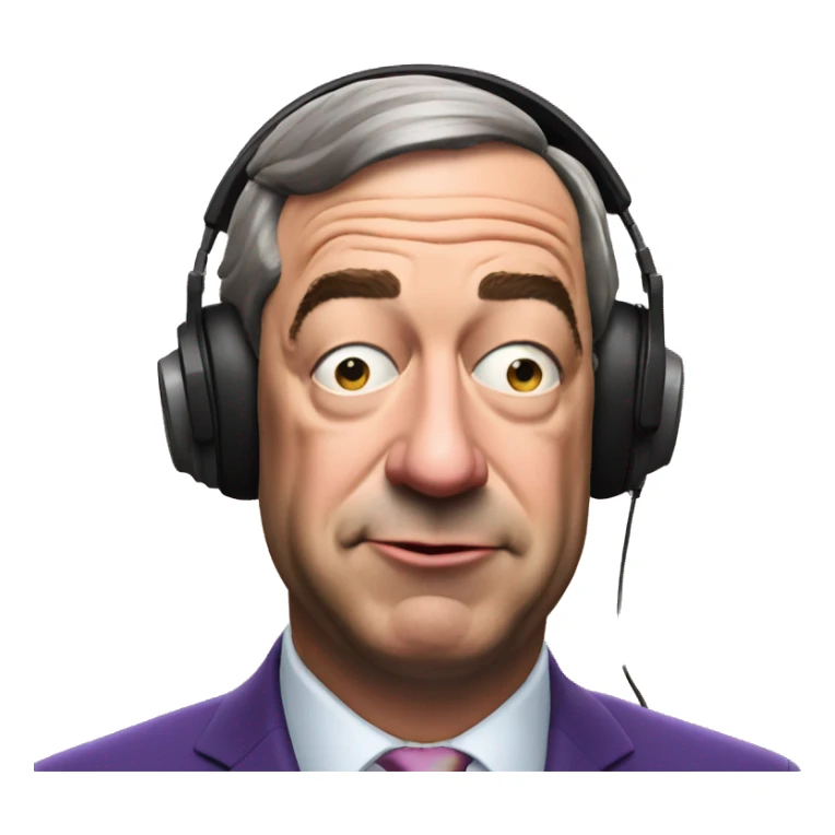 Nigel Farage listening to music with eyes closed  sticker