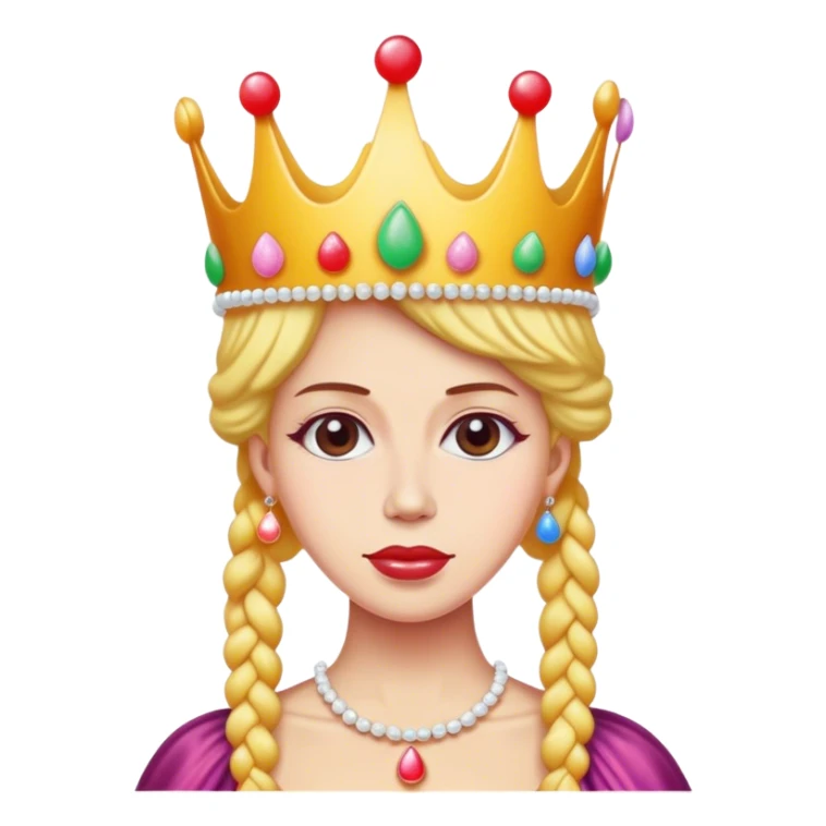 a queen with a crown made of gumdrops sticker